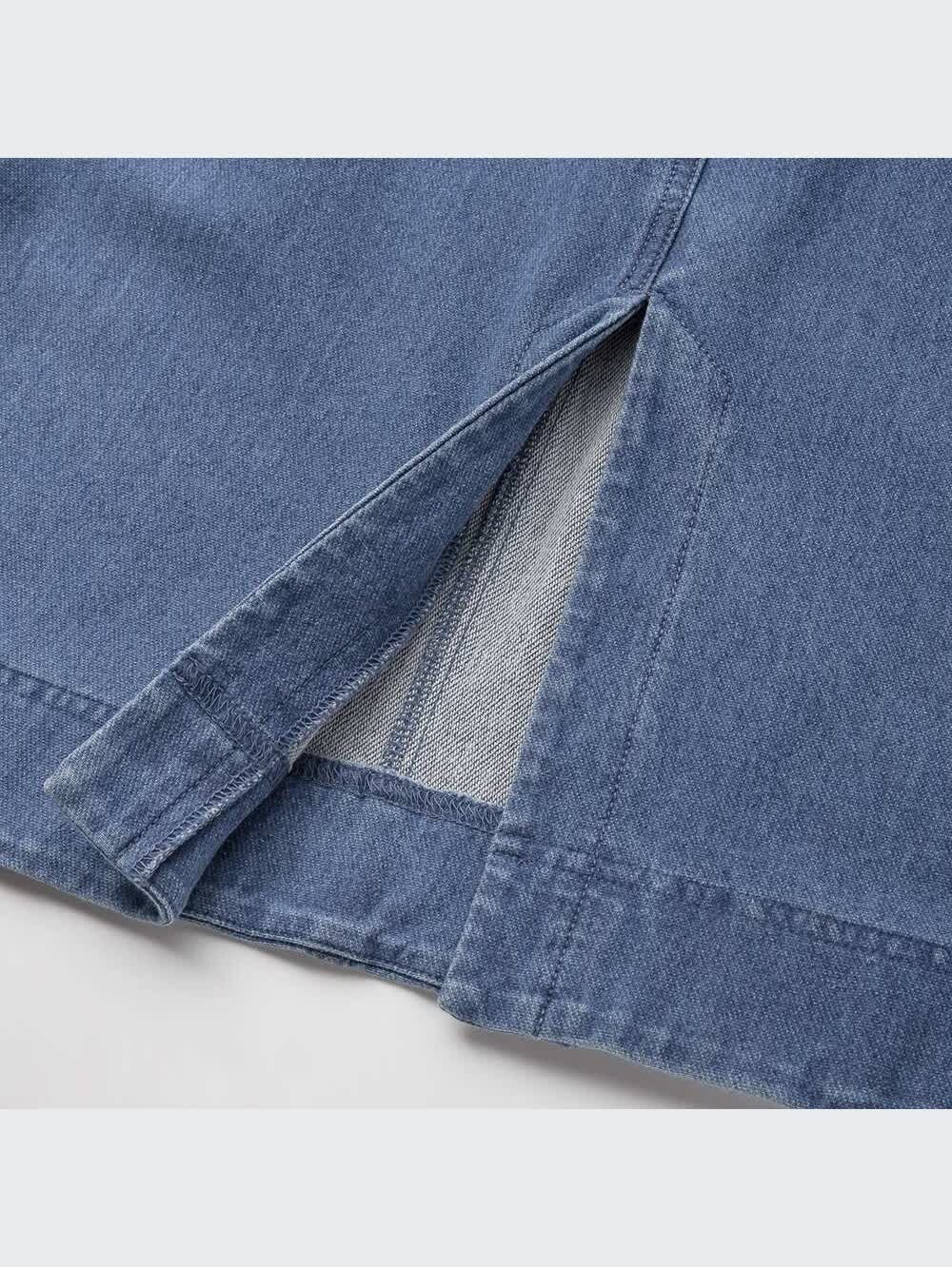 シャル　スパ ユニクロ公式 | デニムジャージースカート（丈標準73.5～77.5㎝）