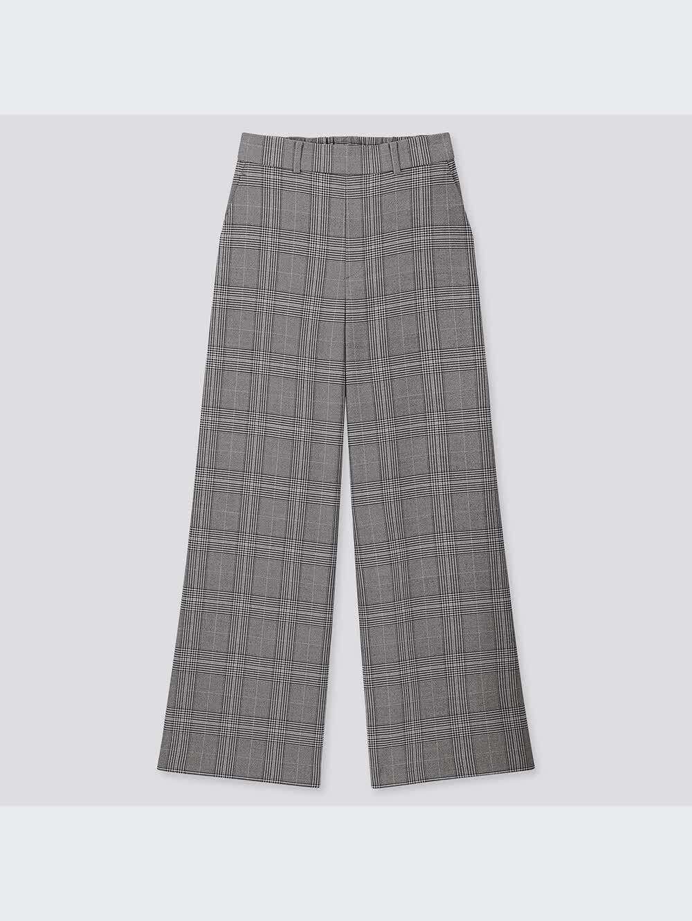 ユニクロ公式 | ワイドストレートパンツ（ウールライク・丈長め73～75cm）