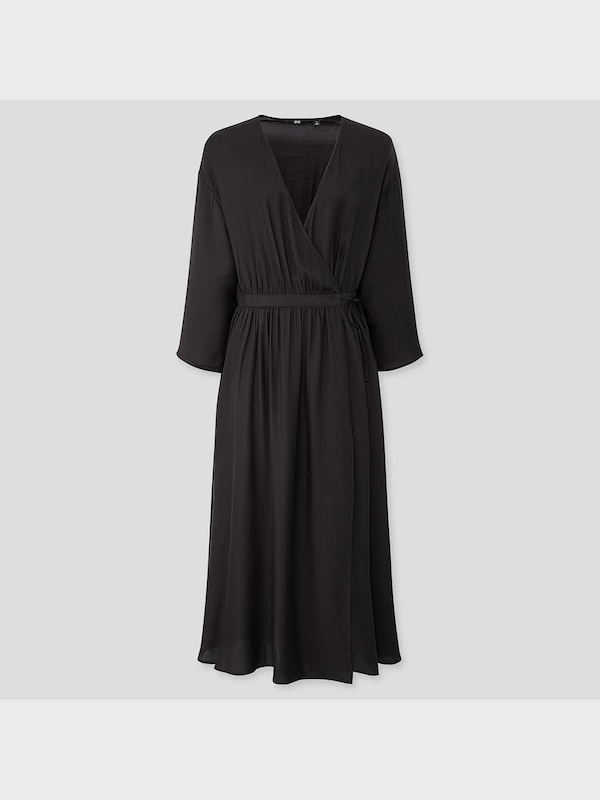 カシュクールロングワンピース（8分袖）