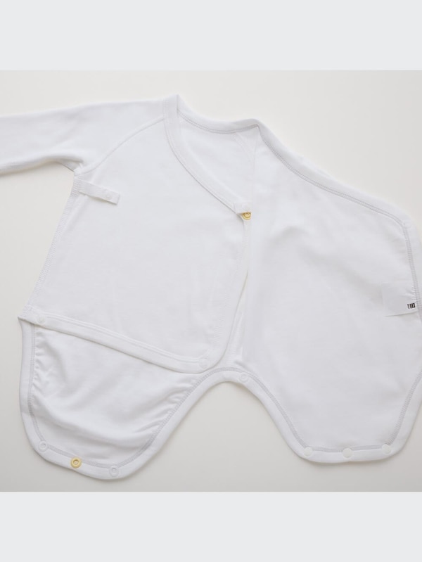Crew Neck Long Sleeve Bodysuit 2 Pairs (Front Open)