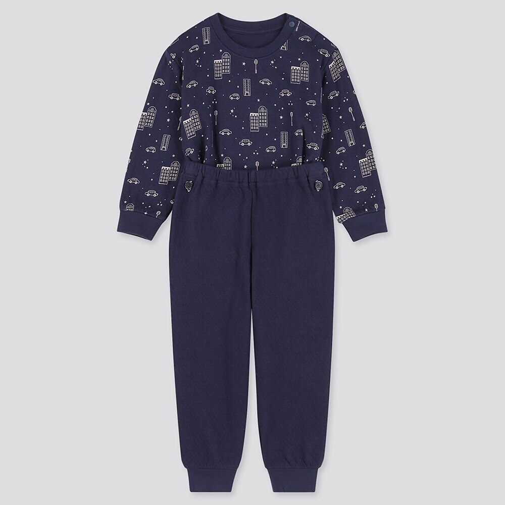 ダブルフェイスパジャマ クルマ 長袖 Baby ユニクロ