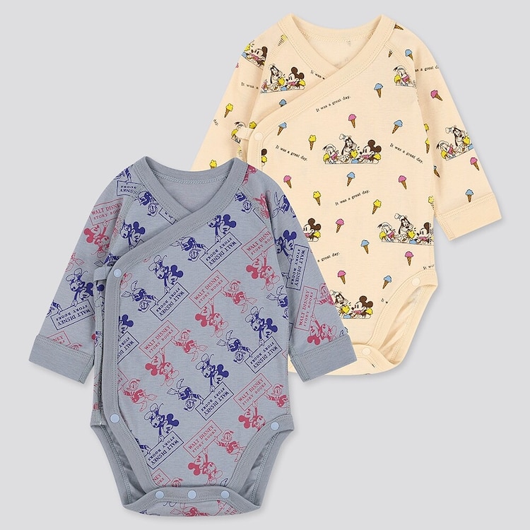 ディズニー ストーリーズ ボディスーツ 長袖 前開き 2枚組 Baby ユニクロ