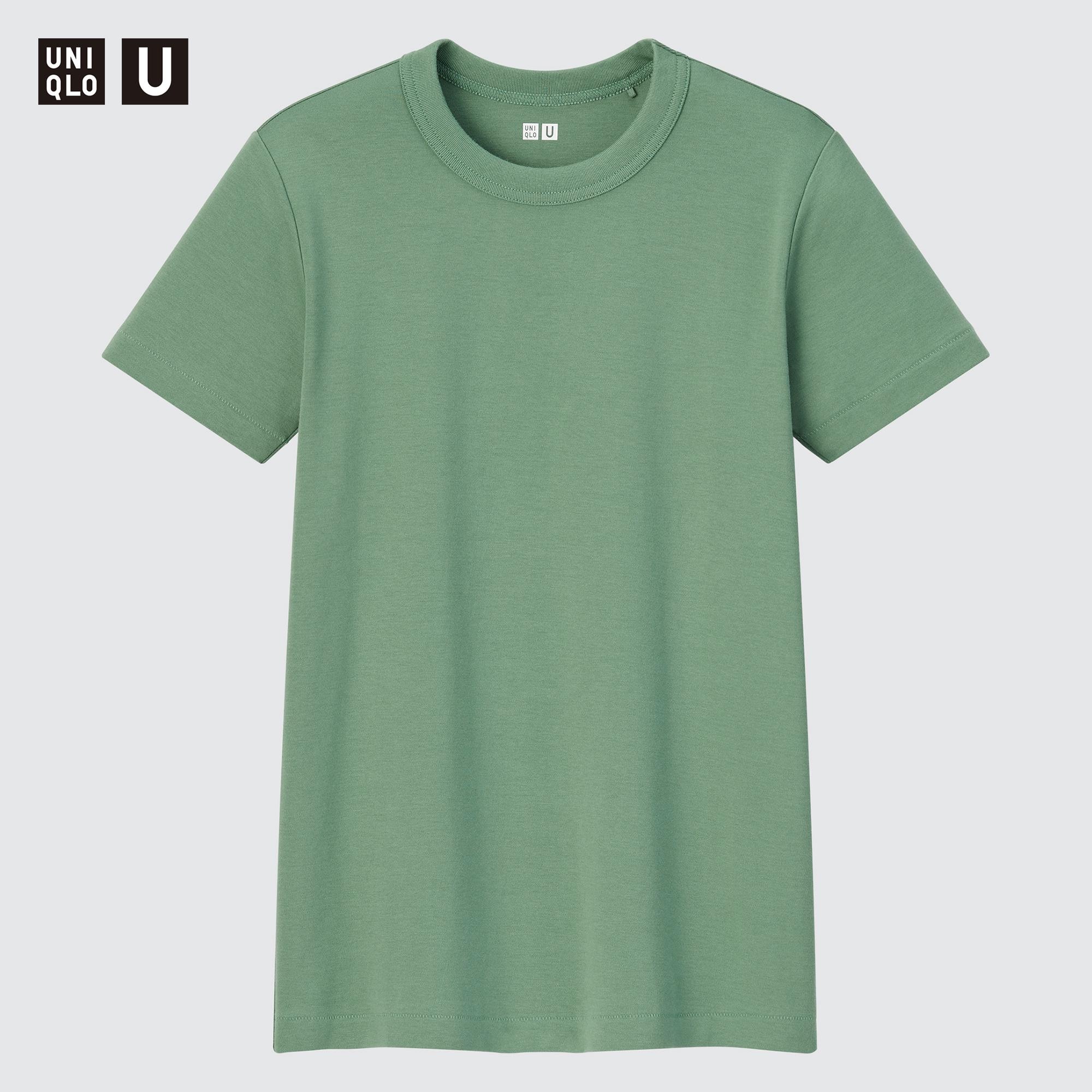 ユニクロ UNIQLO カラーTシャツ クルーネック グリーン 夏 部屋着 M