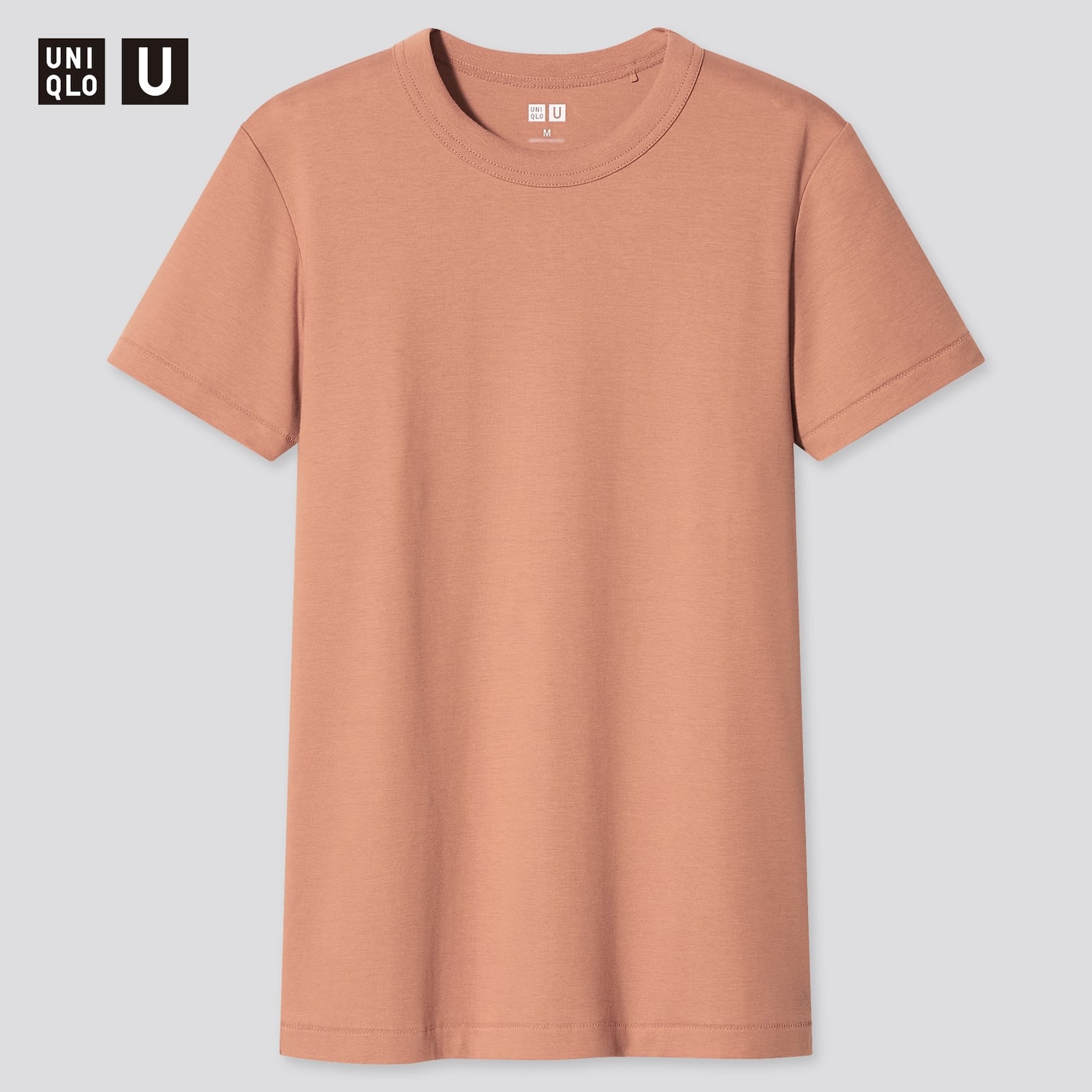 Uniqlo Womens Peach Crew Neck Short Sleeve Comfort-Fit Casual Stretch  T-Shirt S