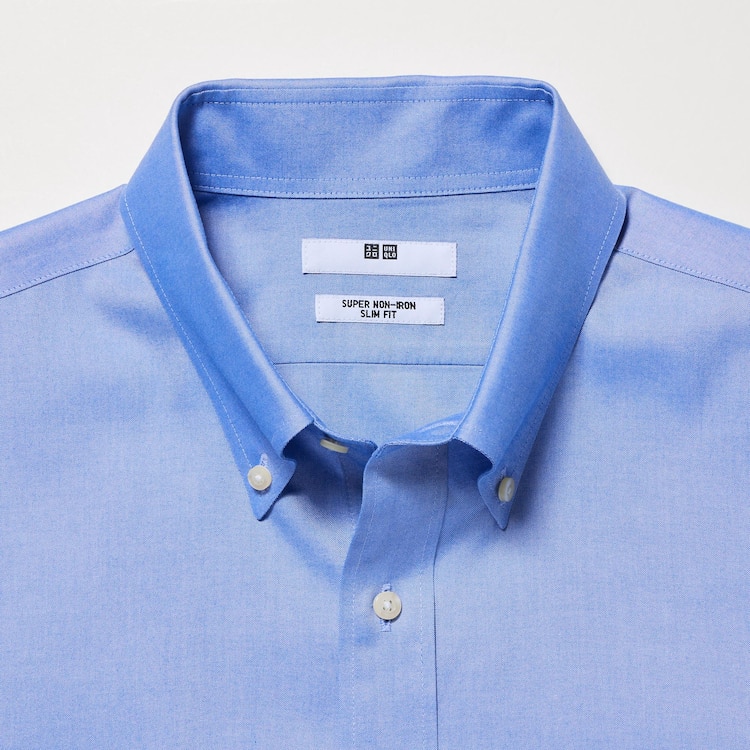 ユニクロ公式 スーパーノンアイロンスリムフィットシャツ（ボタンダウンカラー・長袖）22年春秋モデル