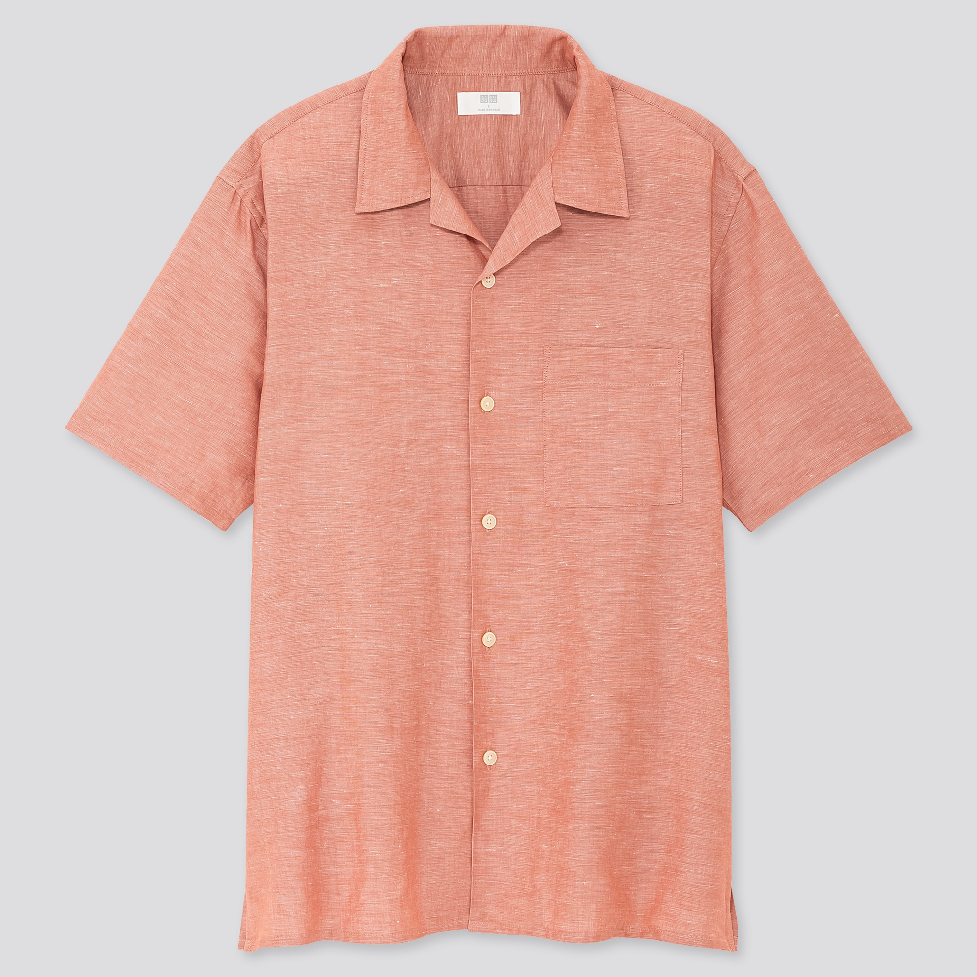 ユニクロ公式 | リネンコットンオープンカラーシャツ（半袖）