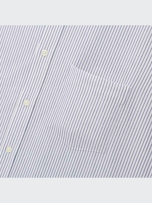 ドライイージーケアコンフォートストライプシャツ（ボタンダウンカラー・半袖）