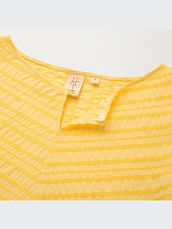 コットンドビーVネックブラウス（長袖）