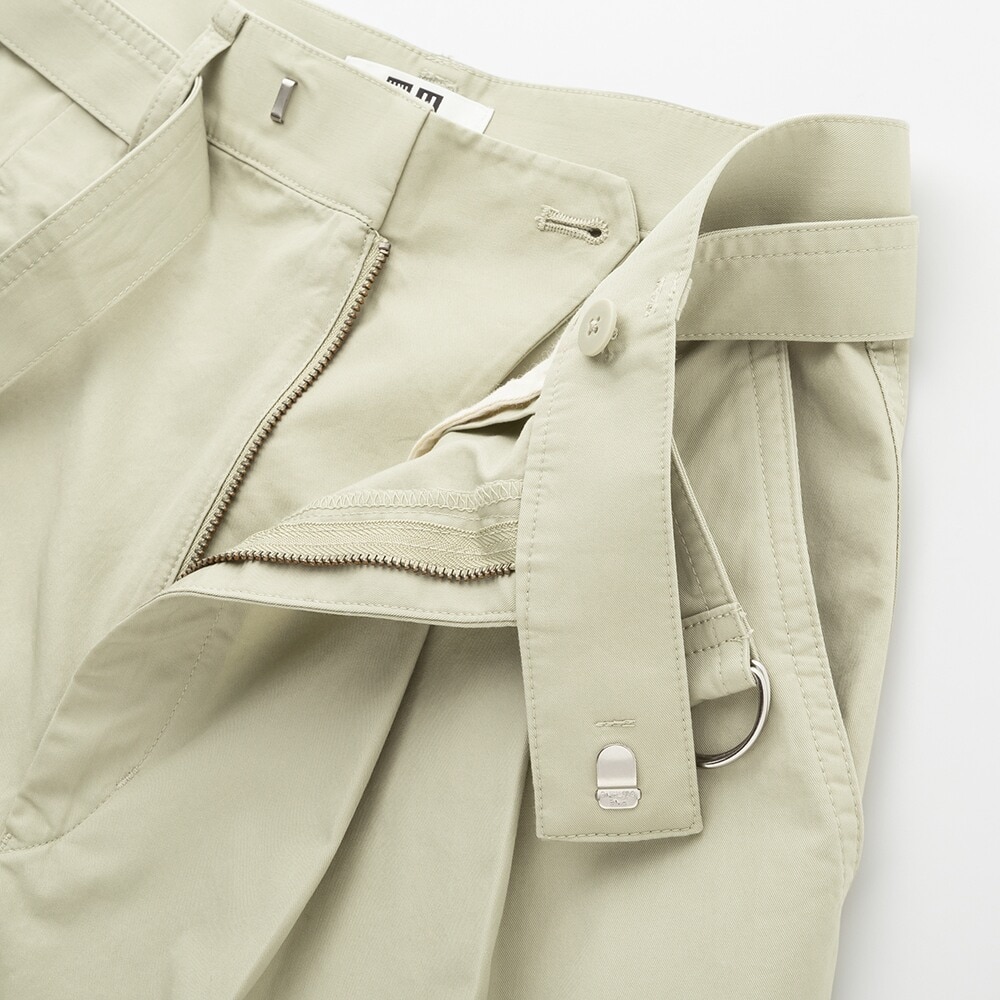 コットンツイルタックベルテッドパンツ Women ユニクロ