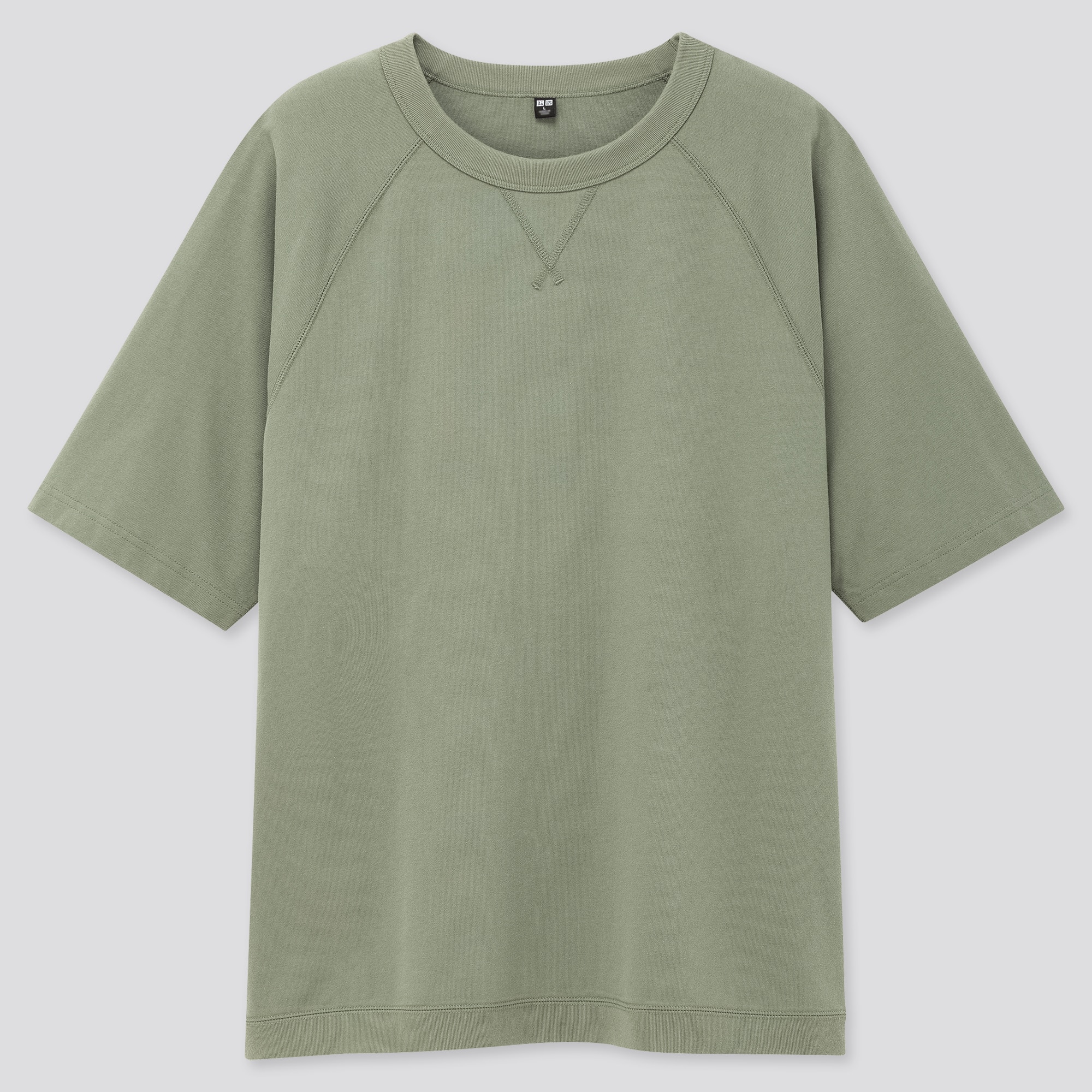ユニクロ公式 | ラグランスリーブクルーネックTシャツ（5分袖）