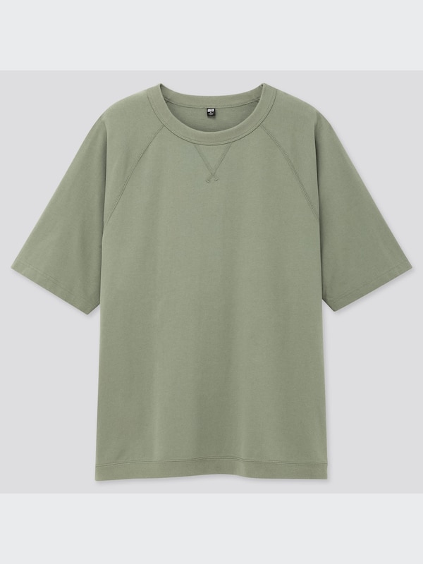 ラグランスリーブクルーネックTシャツ（5分袖）