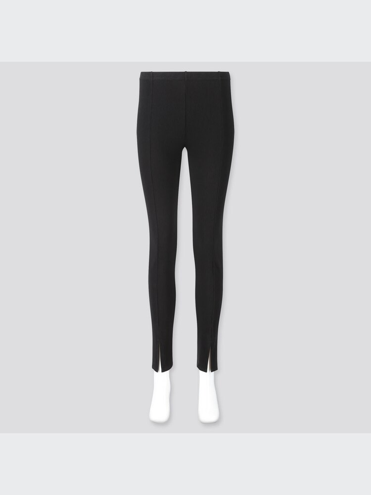 ユニクロ公式 | リブフロントスリットレギンス（10分丈） 