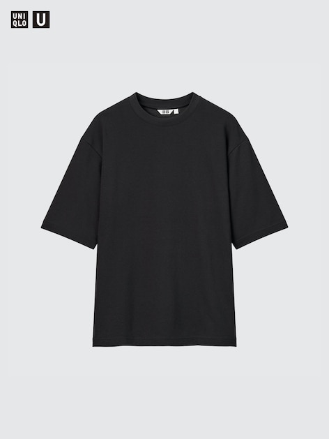 Uniqlo U AIRism Cotton Oversized Crew Neck Half Sleeve T-Shirt
