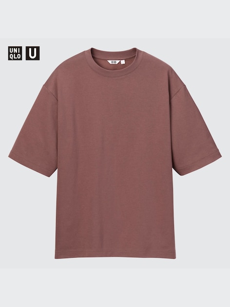 Uniqlo U AIRism Cotton Oversized Crew Neck Half Sleeve T-Shirt