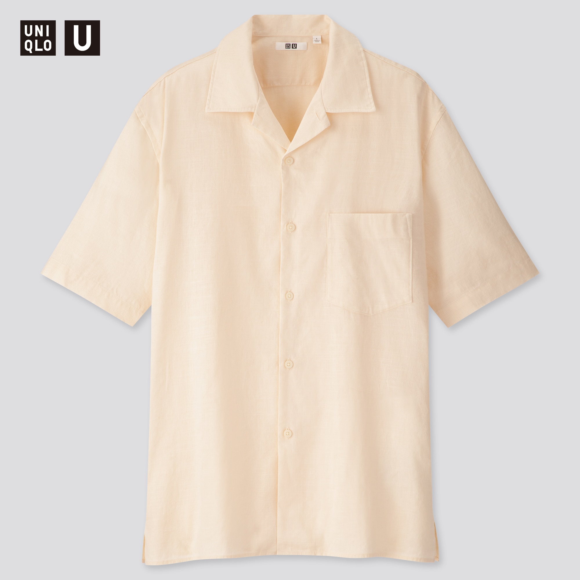 ユニクロ公式 | リネンコットンオープンカラーシャツ（半袖）