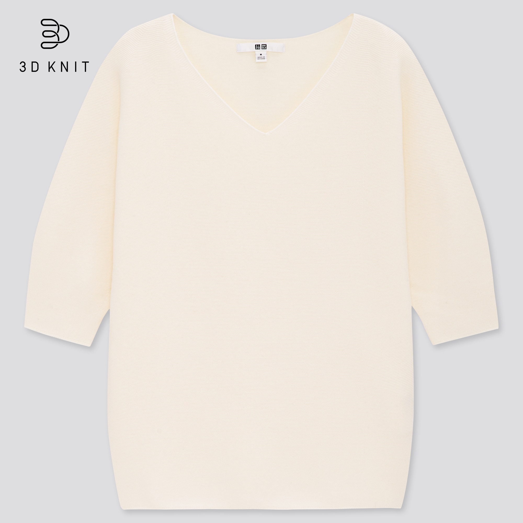 WOMEN'S 3D COTTON V NECK PUFF HALF SLEEVE SWEATER | UNIQLO PH