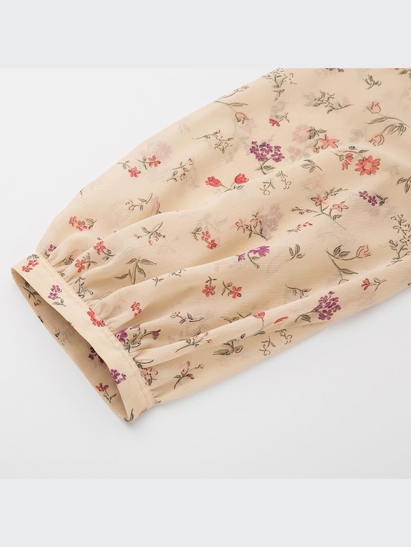 Joy of Printシフォンブラウス（7分袖）