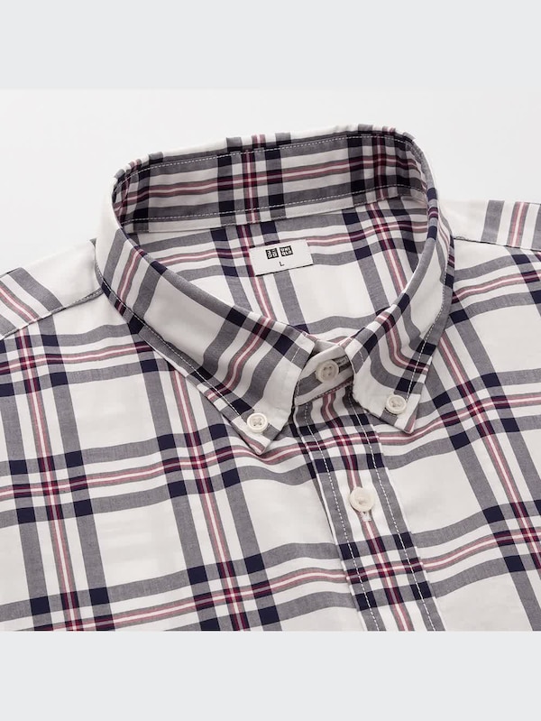 エクストラファインコットンブロードチェックシャツ（ボタンダウンカラー・長袖）