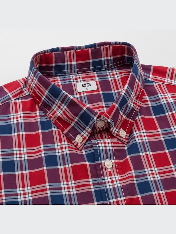 エクストラファインコットンブロードチェックシャツ（ボタンダウンカラー・長袖）