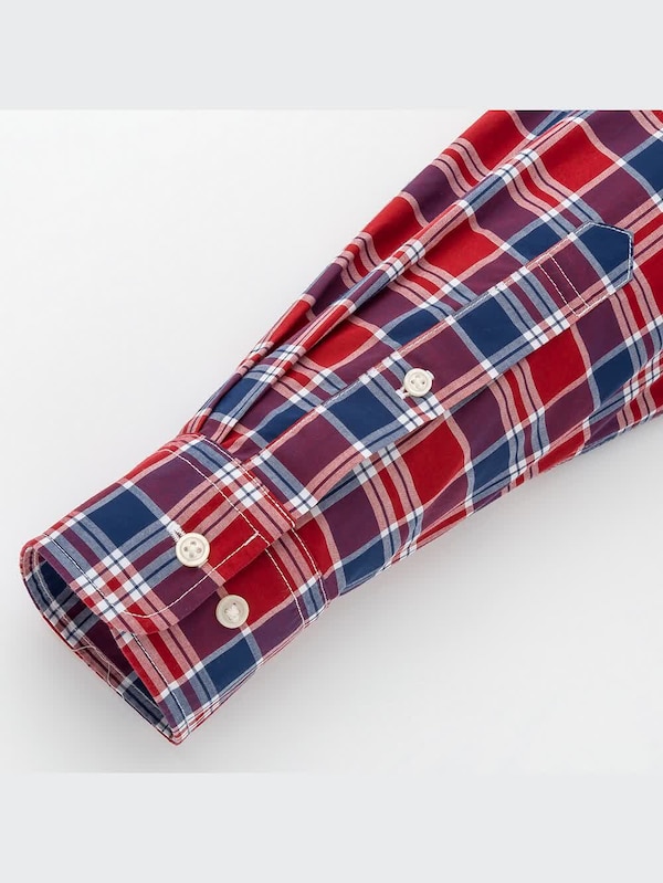 エクストラファインコットンブロードチェックシャツ（ボタンダウンカラー・長袖）