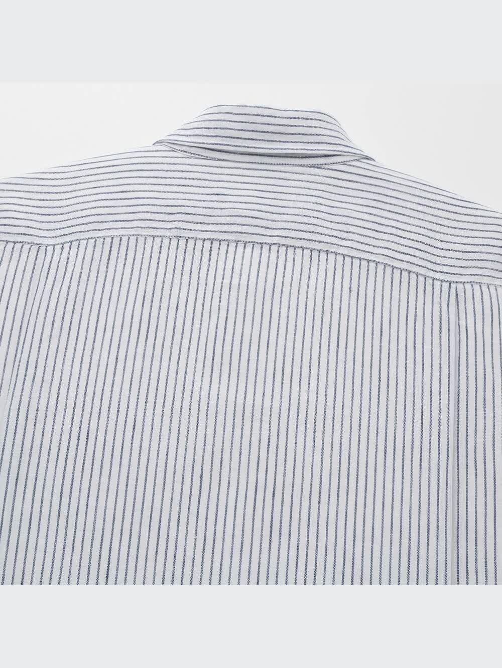 専用　美 ユニクロ公式 | プレミアムリネンストライプシャツ（長袖）