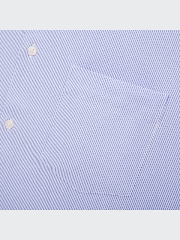 ファインクロスコンフォートストライプシャツ（レギュラーカラー・長袖）