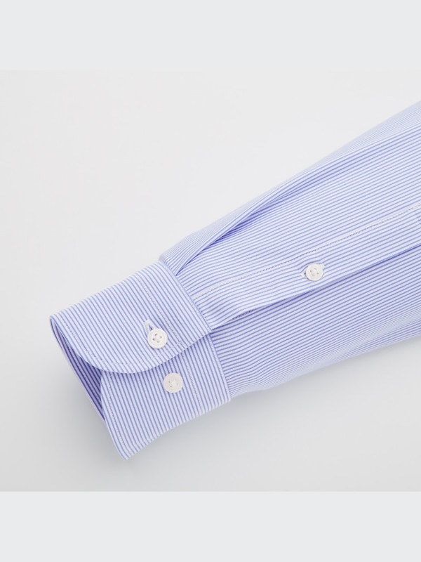 ファインクロスコンフォートストライプシャツ（レギュラーカラー・長袖）