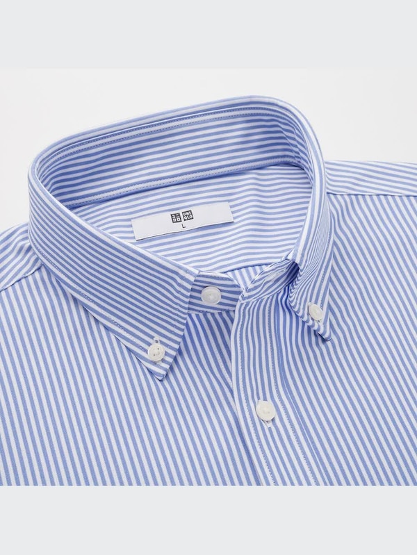 ファインクロスコンフォートストライプシャツ（ボタンダウンカラー・長袖）