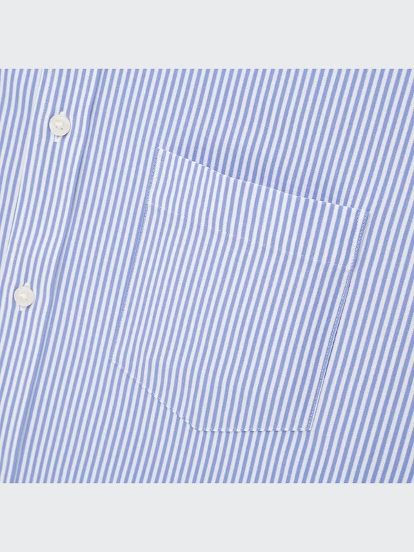 ファインクロスコンフォートストライプシャツ（ボタンダウンカラー・長袖）