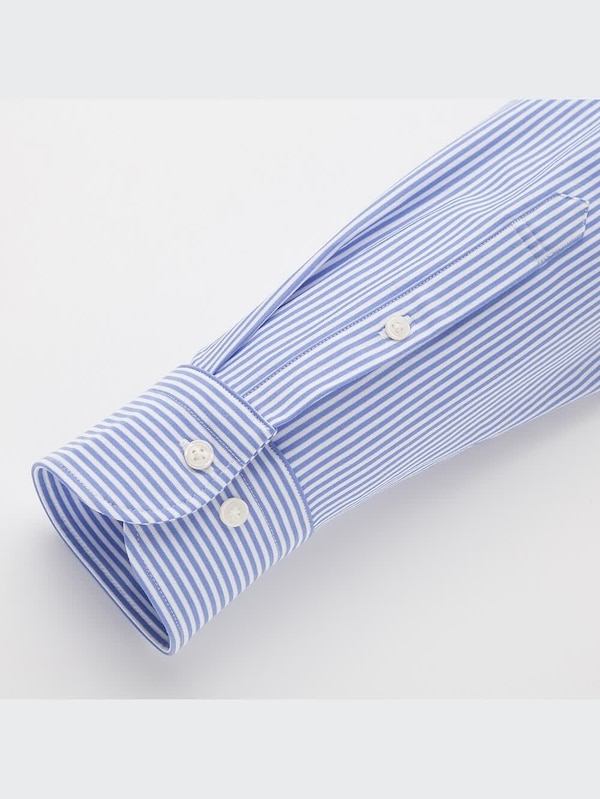 ファインクロスコンフォートストライプシャツ（ボタンダウンカラー・長袖）