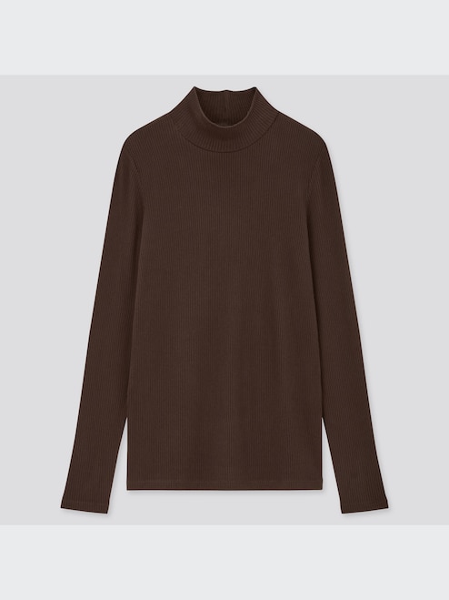 WOMEN'S RIBBED HIGH NECK LONG SLEEVE T-SHIRT UNIQLO PH