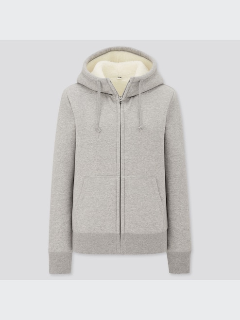 WOMEN'S PILE LINED SWEAT LONG SLEEVE FULL-ZIP HOODIE UNIQLO PH