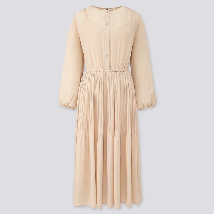 ジョーゼットプリーツワンピース 長袖 Women ユニクロ