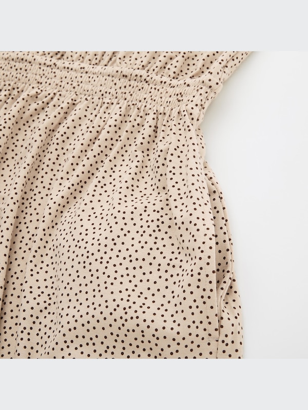 ドレープジャージーワンピース（ドット・5分袖）