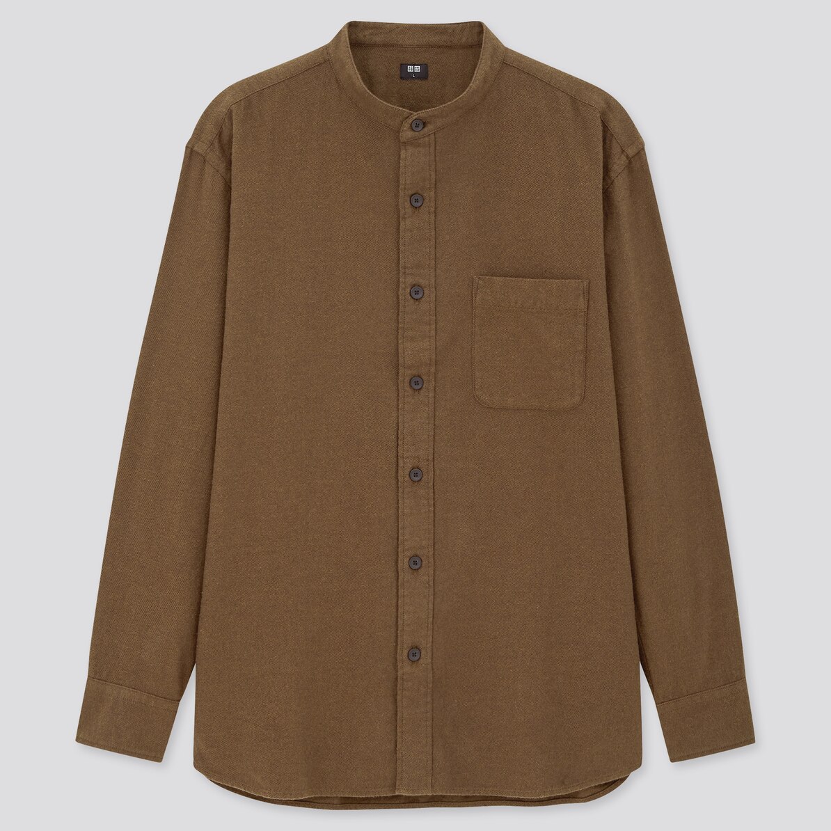 フランネルスタンドカラーシャツ 長袖 男女兼用 ユニクロ