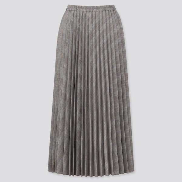 アコーディオンプリーツロングスカート（グレンチェック・丈標準78～82cm）