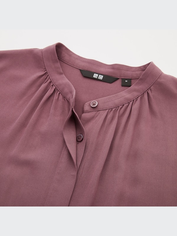 レーヨンシャツワンピース（長袖）