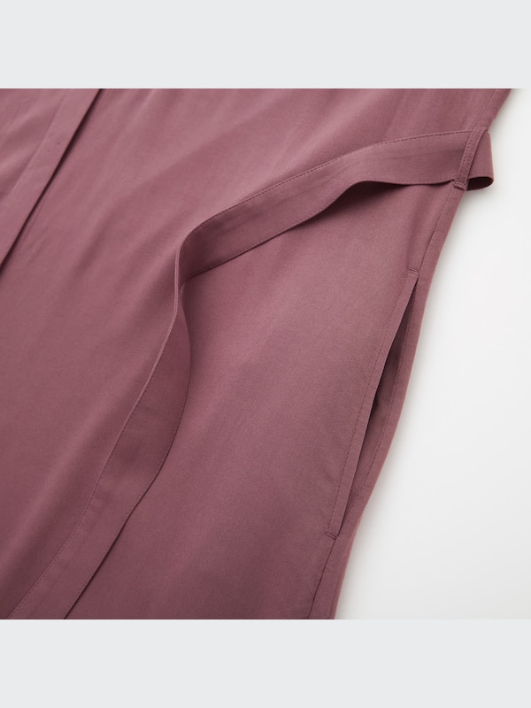 レーヨンシャツワンピース（長袖）