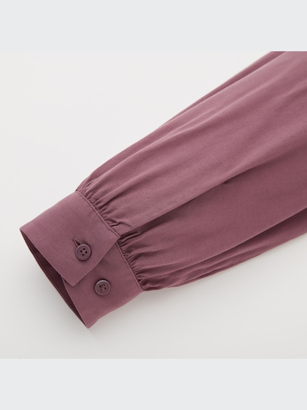 レーヨンシャツワンピース（長袖）