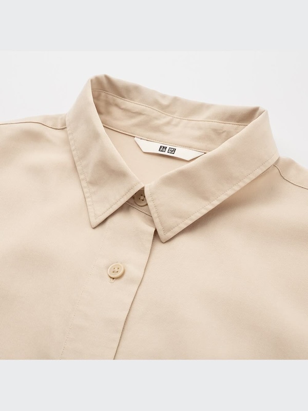 ベルテッドロングシャツワンピース（長袖）
