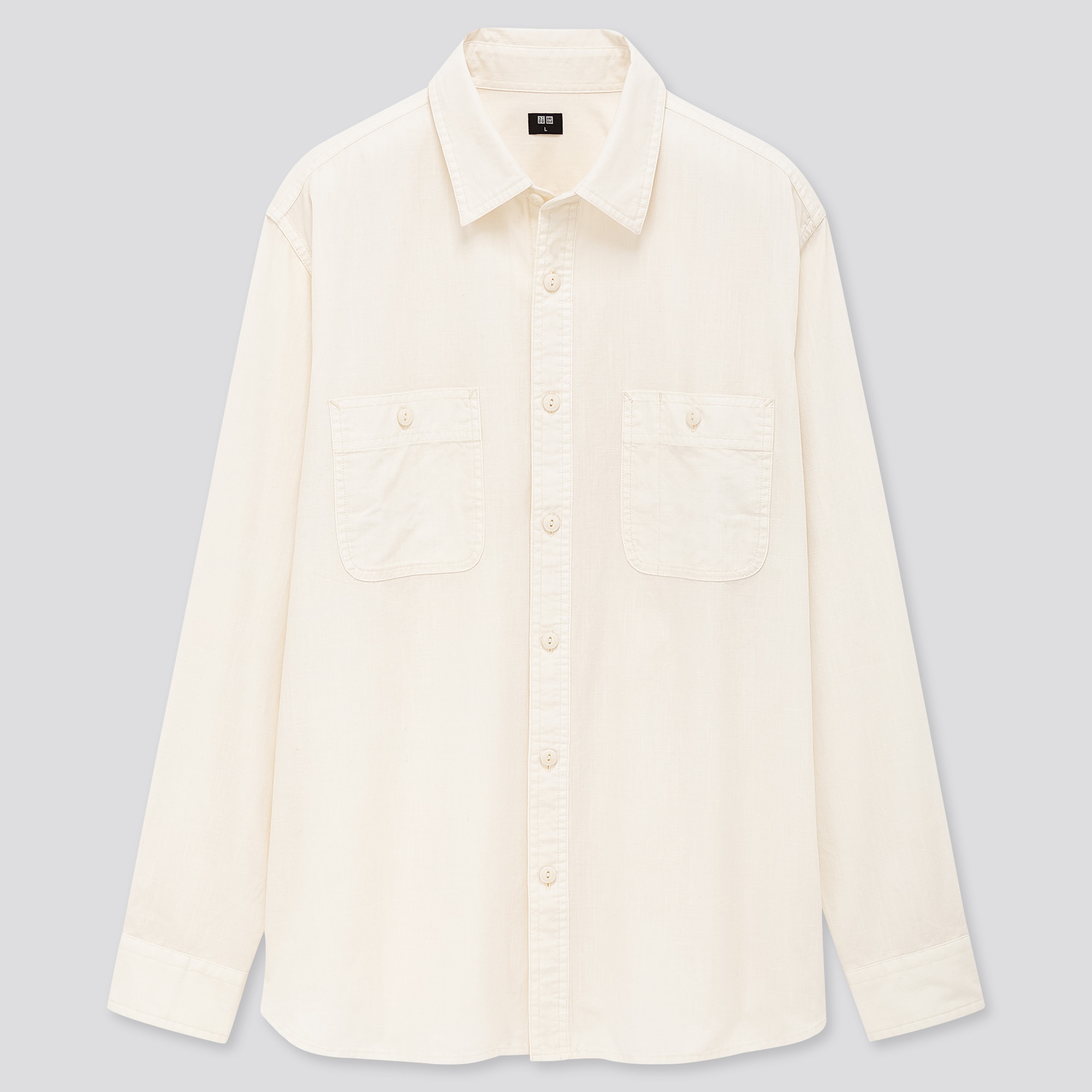 Uniqloのウォッシュワークシャツ 長袖 Stylehint