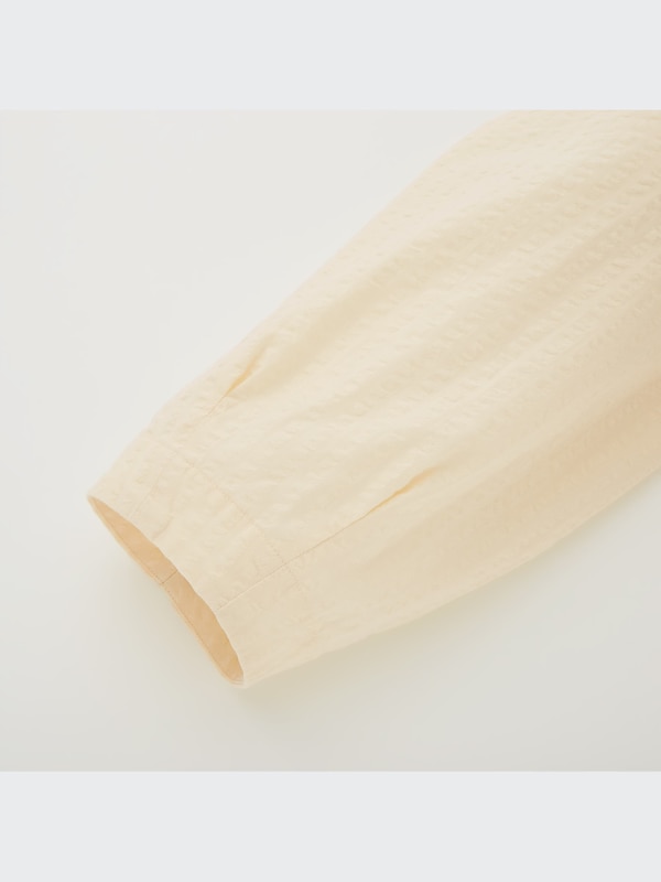 シアサッカーフレアワンピース（長袖）