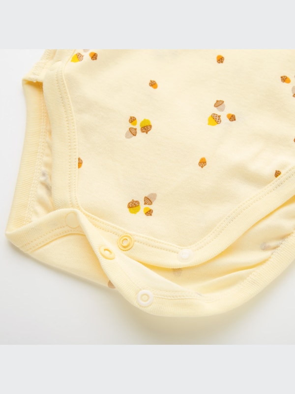 ボディスーツ（ドングリ・長袖・前開き・2  枚組）