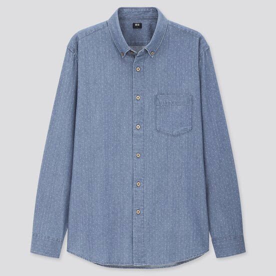 デニムドビーシャツ ボタンダウンカラー 長袖 Men ユニクロ