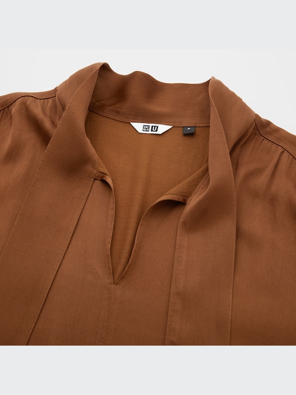 クレープボウタイワンピース（5分袖）