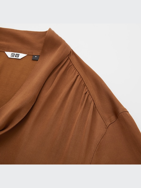 クレープボウタイワンピース（5分袖）