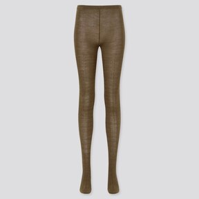 Uniqlo + WOMEN HEATTECH CABLE KNIT LEGGINGS