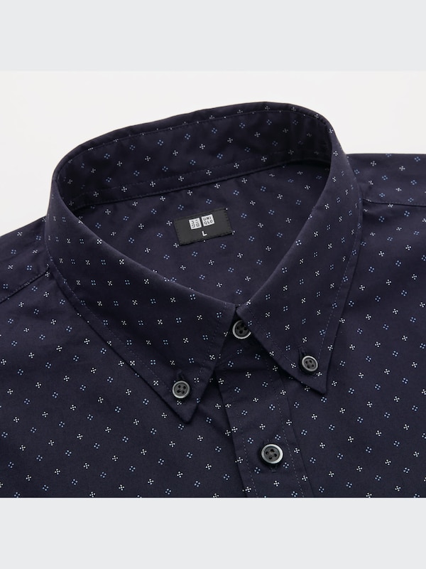 エクストラファインコットンブロードプリントシャツ（ボタンダウンカラー・長袖）