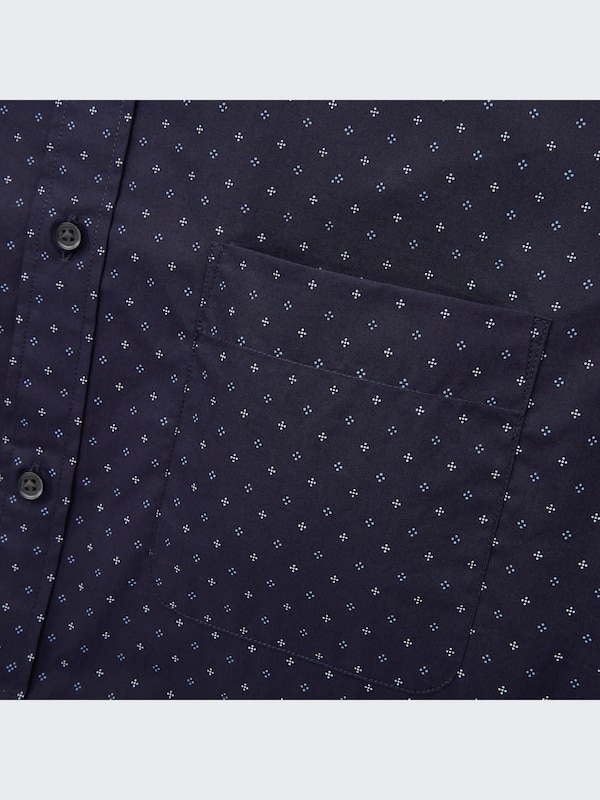 エクストラファインコットンブロードプリントシャツ（ボタンダウンカラー・長袖）