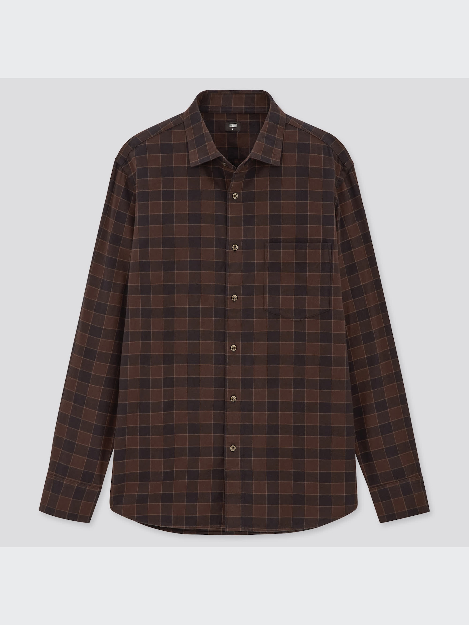 LOWCLASSIC ブラウン チェックシャツ クラシカルエルフ Classical Elf 抜け感のあるカジュアルコーデ
